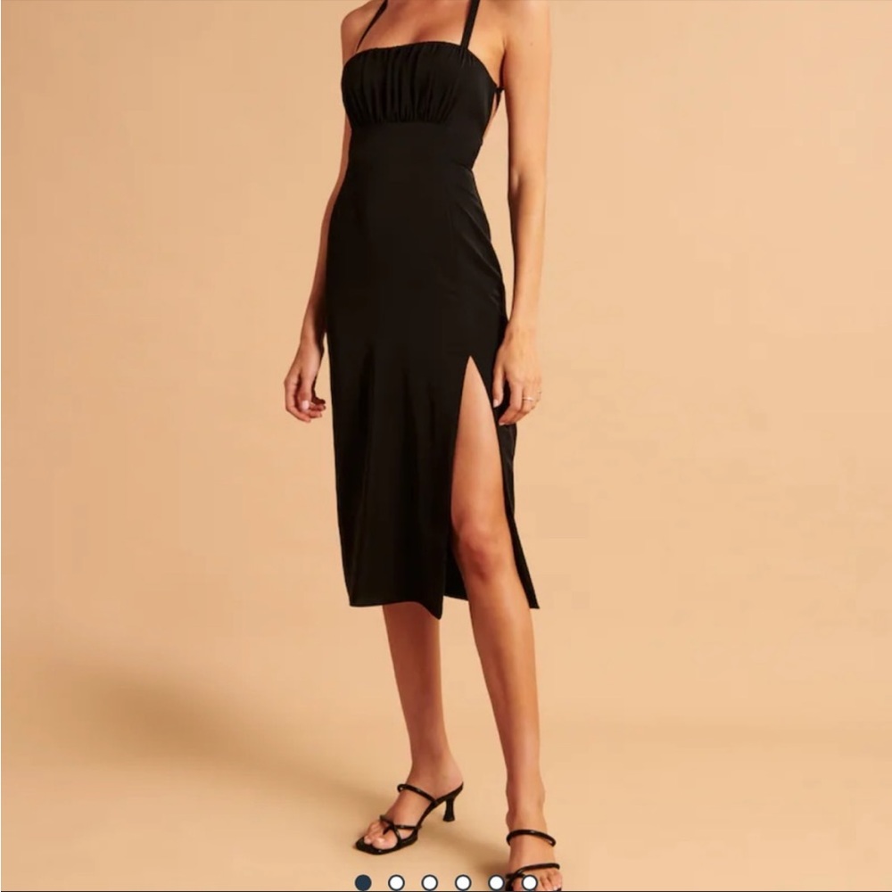 Abercrombie black midi dress